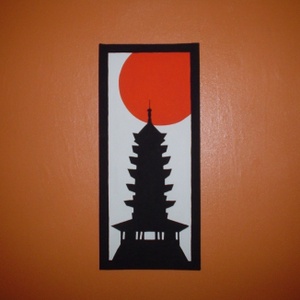 Modern festmény - Japán pagoda - Meska.hu