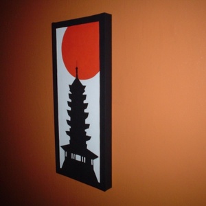 Modern festmény - Japán pagoda -  - Meska.hu