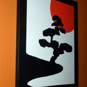 Japán festmény - Japán bonsai fa -  - Meska.hu