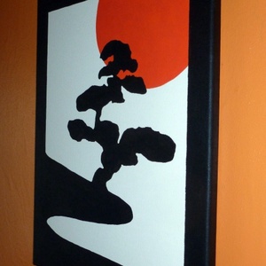 Japán festmény - Japán bonsai fa -  - Meska.hu