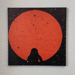 Világűr témájú vászonkép - 30x30 cm - Martian, Otthon & Életmód, Dekoráció, Kép & Falikép, Vászonkép, Fotó, grafika, rajz, illusztráció, MESKA