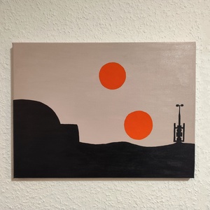 Tatooine sunset festmény - Star Wars - Meska.hu