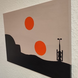 Tatooine sunset festmény - Star Wars - művészet - festmény - akril - Meska.hu