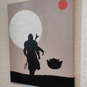 Mandalorian és Grogu festmény - Star Wars - művészet - festmény - akril - Meska.hu