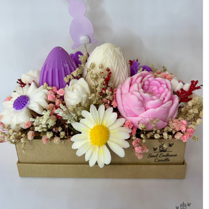 Gyertya Virág Box-Húsvéti, Ünnepi díszek, dekorációk, Húsvéti díszek és dekorációk, Húsvéti gyertya, Gyertya-, mécseskészítés, MESKA