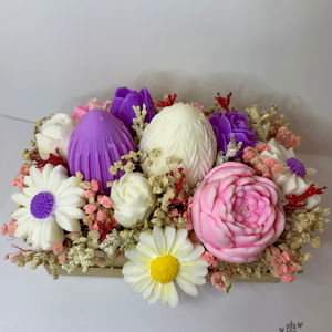 Gyertya Virág Box-Húsvéti - ünnepi díszek, dekorációk - húsvéti díszek és dekorációk - húsvéti gyertya - Meska.hu