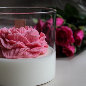 Üvegbe zárt rózsa , Otthon & Életmód, Gyertya, illat, aroma, Illatviasz, Gyertya-, mécseskészítés, MESKA