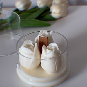 Üvegbe zárt tulipán , Otthon & Életmód, Gyertya, illat, aroma, Illatviasz, Gyertya-, mécseskészítés, MESKA