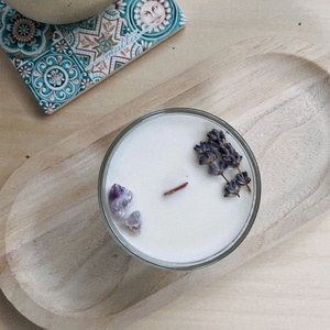 Levendulás kézműves szójaviasz gyertya, Otthon & Életmód, Gyertya, illat, aroma, Gyertya, Gyertya-, mécseskészítés, MESKA