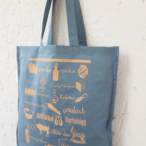 Jelképekszatyor  kék - táska & tok - bevásárlás & shopper táska - shopper, textiltáska, szatyor - Meska.hu