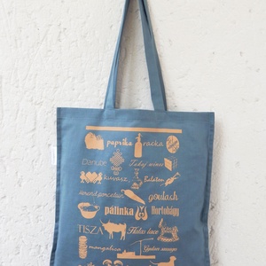 Jelképekszatyor  kék - táska & tok - bevásárlás & shopper táska - shopper, textiltáska, szatyor - Meska.hu