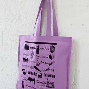 Jelképekszatyor  levendula - táska & tok - bevásárlás & shopper táska - shopper, textiltáska, szatyor - Meska.hu