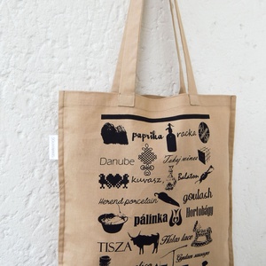 Jelképekszatyor  mogyoró - táska & tok - bevásárlás & shopper táska - shopper, textiltáska, szatyor - Meska.hu