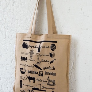 Jelképekszatyor  mogyoró - táska & tok - bevásárlás & shopper táska - shopper, textiltáska, szatyor - Meska.hu