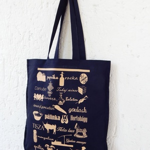 Jelképekszatyor  sötétkék - táska & tok - bevásárlás & shopper táska - shopper, textiltáska, szatyor - Meska.hu