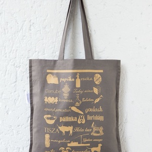 Jelképekszatyor  sötétszürke, Táska & Tok, Bevásárlás & Shopper táska, Shopper, textiltáska, szatyor, Festészet, Varrás, MESKA