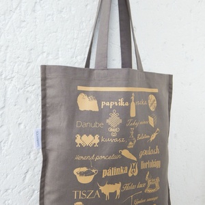 Jelképekszatyor  sötétszürke - táska & tok - bevásárlás & shopper táska - shopper, textiltáska, szatyor - Meska.hu