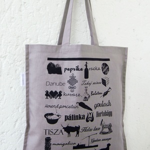  Jelképekszatyor  szürke - táska & tok - bevásárlás & shopper táska - shopper, textiltáska, szatyor - Meska.hu