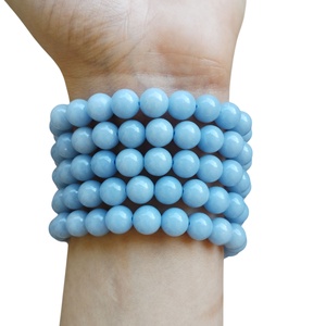 Angelit karkötő , Ékszer, Karkötő, Ásványkarkötő, Gyöngyfűzés, gyöngyhímzés, MESKA