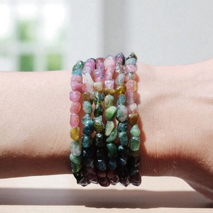 Színyes turmalin karkötő , Ékszer, Karkötő, Ásványkarkötő, Gyöngyfűzés, gyöngyhímzés, MESKA