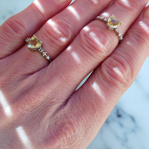 Citrin gyűrű (citrin szív) - ékszer - gyűrű - szoliter gyűrű - Meska.hu