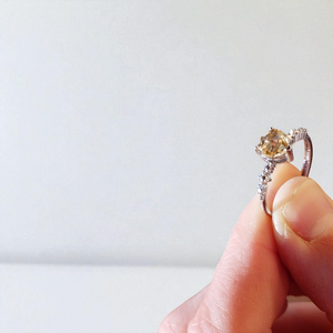 Citrin gyűrű (citrin szív) - ékszer - gyűrű - szoliter gyűrű - Meska.hu