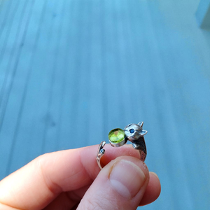 Peridot gyűrű Sterling 925 ezüstben  - ékszer - gyűrű - figurális gyűrű - Meska.hu