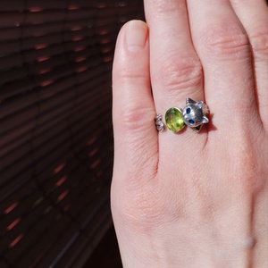 Peridot gyűrű Sterling 925 ezüstben  - ékszer - gyűrű - figurális gyűrű - Meska.hu