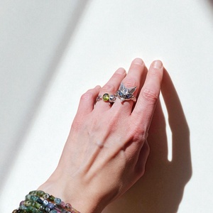 Peridot gyűrű Sterling 925 ezüstben  - ékszer - gyűrű - figurális gyűrű - Meska.hu