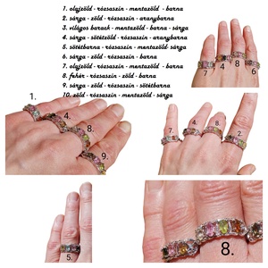 4 köves, színes turmalin gyűrű - ékszer - gyűrű - többköves gyűrű - Meska.hu