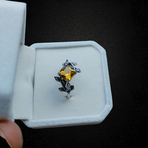 Citrin gyűrű Sterling 925 ezüstben  - ékszer - gyűrű - szoliter gyűrű - Meska.hu