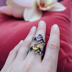 Citrin gyűrű Sterling 925 ezüstben  - ékszer - gyűrű - szoliter gyűrű - Meska.hu