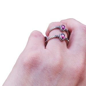 Lila gránát gyűrű Sterling 925 ezüstben  - ékszer - gyűrű - szoliter gyűrű - Meska.hu