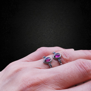 Lila gránát gyűrű Sterling 925 ezüstben  - ékszer - gyűrű - szoliter gyűrű - Meska.hu