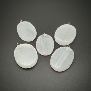 Belső béke szelenit ovál medál 35x25mm, Ékszer, Nyaklánc, Medál, , MESKA