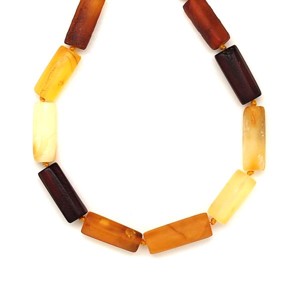 Borostyán matt henger 6-8x11-17mm nyaklánc 50-55cm, Ékszer, Nyaklánc, Hosszú nyaklánc, , MESKA
