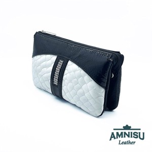 Fekete gyűrt lakk - fehér lakk krokkómintás kristály köves női pénztárca G8007-3013 - táska & tok - pénztárca & más tok - pénztárca - női pénztárca - Meska.hu