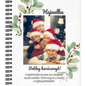 Saját fotós, személyre szabható - Karácsony mintás A6-os füzet, Otthon & Életmód, Papír, írószer, Jegyzetfüzet & Napló, , MESKA