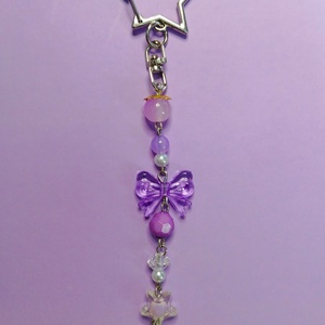 Lila kulcstartó, táskadísz, Táska & Tok, Kulcstartó & Táskadísz, Táskadísz, Ékszerkészítés, MESKA