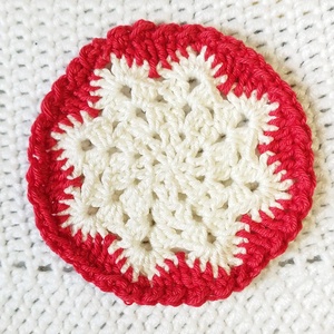 Karácsonyi hópelyhes poháralátét, Otthon & Életmód, Konyhafelszerelés, tálalás, Tálalás, Tányér- és poháralátét, Horgolás, Varrás, MESKA