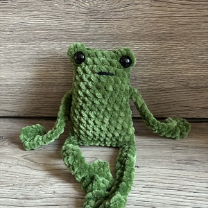 Horgolt béka (Leggy froggy) - játék & sport - plüssállat & játékfigura - béka - Meska.hu