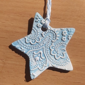 Csillagos karácsonyfadísz - Meska.hu