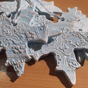 Csillag alakú karácsonyi akasztható dekoráció - Meska.hu