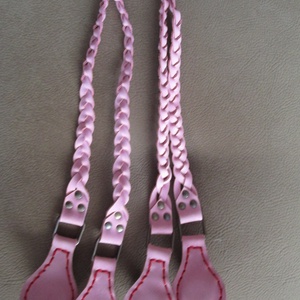 O bag táskafül csodaszép rózsaszínben hosszú fonott változatban - táska & tok - táskapánt & alkatrész - Meska.hu