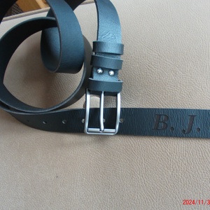 Valódi bőr öv  B.J. monogrammal - ruha & divat - öv & övcsat - öv - Meska.hu