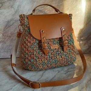 Valódi bőr szett horgolt táskákhoz - táska & tok - táska szett - Meska.hu