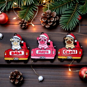 Névvel Kérhető Egyedi Mopsz Kutyás Karácsonyfasísz Neves Háziállatos Dekor - Meska.hu