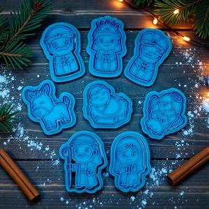 Betlehem 8 db-os Sütikiszúró Készlet Jézus Király Angyal Mózes  - otthon & életmód - konyhafelszerelés, tálalás - sütés, főzés - sütikiszúró - Meska.hu