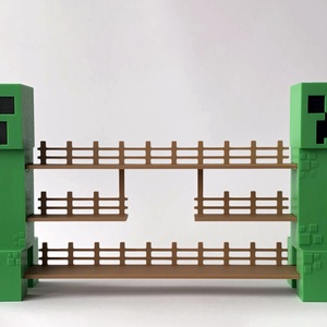 Minecraft Kinder Joy Figura Játék Tartó Állvány Creeper Díszlettel - otthon & életmód - dekoráció - fali és függő dekoráció - fali kulcstartó - Meska.hu