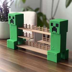 Minecraft Kinder Joy Figura Játék Tartó Állvány Creeper Díszlettel - otthon & életmód - dekoráció - fali és függő dekoráció - fali kulcstartó - Meska.hu